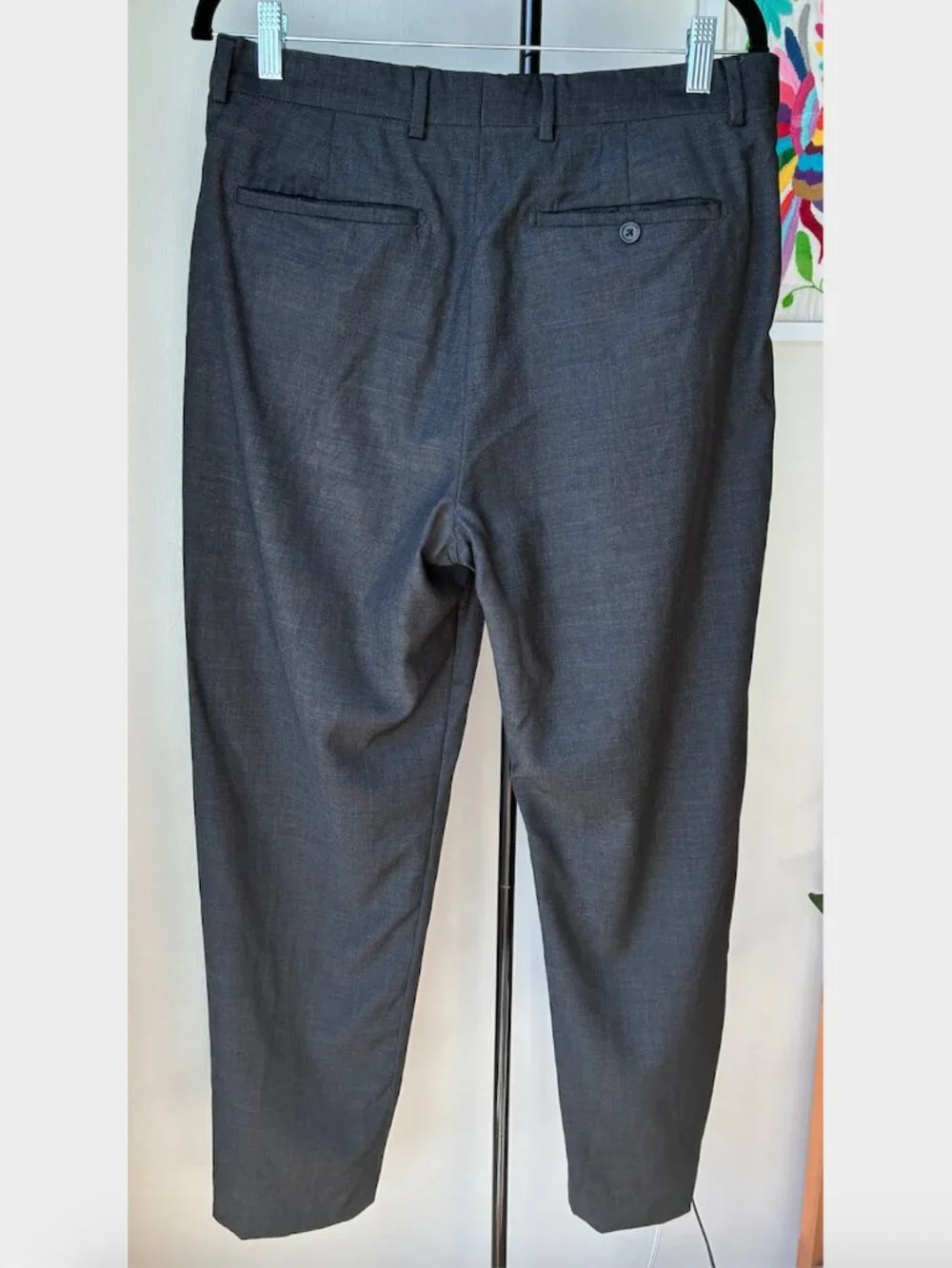Banana Republic Men's Dark Gray Wool Pants - Size 33 X 30